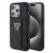 Husa iPhone 15 Pro Max originala Guess Grip Stand 4G Triangle Strass, negru, GUHCP15XPGS4TDK