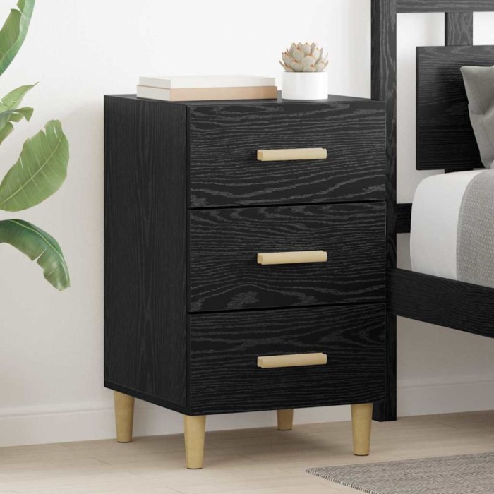 vidaXL Dulap de noapte Stejar negru 40 x 40 x 66 cm Lemn compozit