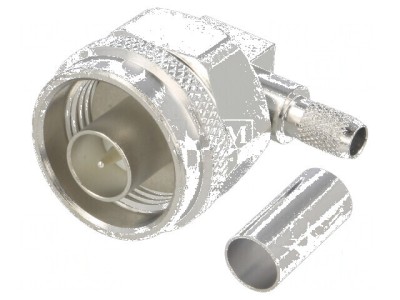 Conector N mufă tată unghi 90&amp;deg; 50&amp;Omega; pentru RG142, RG223, RG400 PTFE foto
