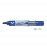 Cumpara ieftin Set 10 Markere PILOT Vboard Albastre pentru Tabla Magnetica, Marker, Marker Albastru, Markere Albastre, Marker cu Cerneala Albastra, Marker Nepermanen