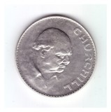 Moneda Anglia 1 crown 1965 Churchill, stare foarte buna, curata, Europa, Cupru-Nichel