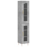 Cumpara ieftin Dulap inalt, gri beton, 34,5x34x180 cm, lemn prelucrat