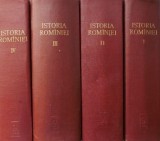 Istoria Romaniei, 4 volume (1960-1964), Editura Academiei, P. Constantinescu-Iasi, C. Daicoviciu, format mare, ilustratii, harti
