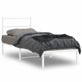 VidaXL Cadru de pat metalic cu tăblie, alb, 80x200 cm
