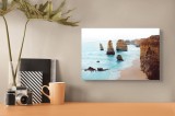 Tablou Canvas, "St&acirc;ncile legendare ale oceanului albastru", St&acirc;nci, Ocean, Valuri, Plajă, Cer, Peisaj, Natură, Contemplare, Liniște, Frumos, 39 x 26 c