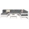 Gossi set canapea de gradina, 8 piese, alb, lemn masiv de pin