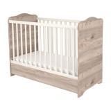 Cumpara ieftin Patut copii din lemn cu sertar Hubners Sofia 120x60 cm crem nisip