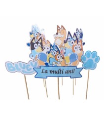 Set 8 toppere Bluey și Bingo pentru tort 5&ndash;10 cm