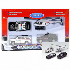 Set Masinute Welly 1:64 Emergency Team Politie, W98160-4GJ-POL