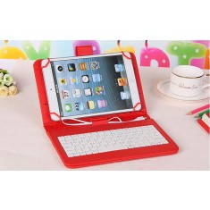 Husa Tableta Cu Tastatura MRG L-14, Model X, 9 Inch, Micro USB, Rosu C14