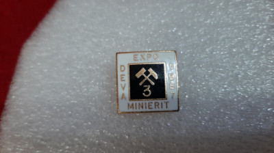 Insigna Expo Minerit Deva 1987 foto