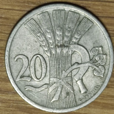 Cehoslovacia - moneda de colectie istorica - 20 haleru 1937 - foarte frumoasa !