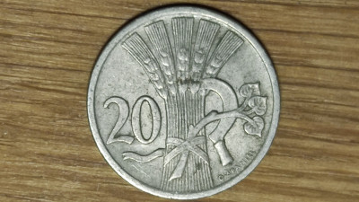Cehoslovacia - moneda de colectie istorica - 20 haleru 1937 - foarte frumoasa ! foto