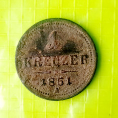 D354-Moneda 1 Kreutzer 1851-A bronz diam 2.3 cm.