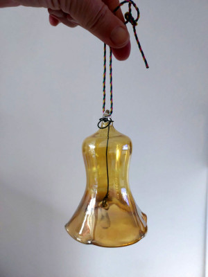 Clopotel de sticla, 9cm inaltime, decor Craciun foto