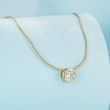 Pandantiv cu Lantisor din Argint Rotund Snake Auriu cod ARG412G, Argintboutique