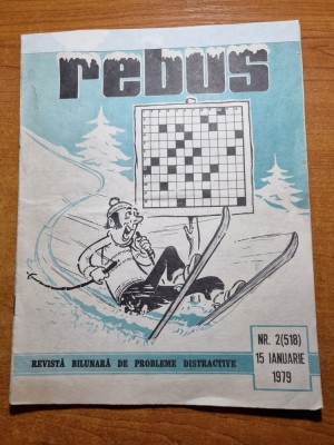 revista rebus 15 ianuarie 1979 - 2 rebusuri din 22 completate cu creionul foto