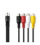 Cablu adaptor audio DIN 5pin tata - 4x RCA mama 0.2m negru Nedis
