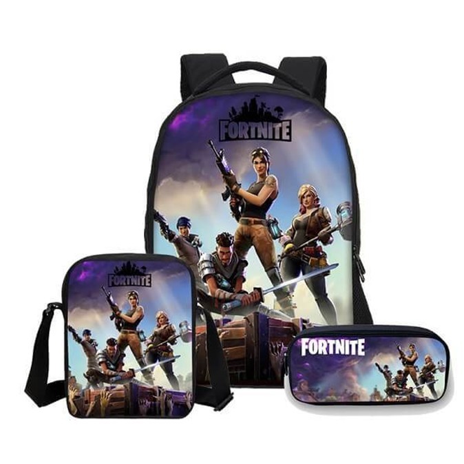 Set Fortnite compus din ghiozdan, geanta, penar, imprimeu personaje multiple 1 Set Fortnite compus din ghiozdan, geanta, penar, imprimeu personaje multiple 1