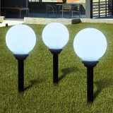 Lampi de exterior pentru alei LED 3 buc. 20 cm, cu tarus de sol GartenMobel Dekor, vidaXL