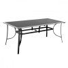 Masă Grădină Aluminiu Sticlă Securizată Mirpol M150, 150x90x72cm, Dreptunghiulară, Antracit/Negru, Găură Umbrelă