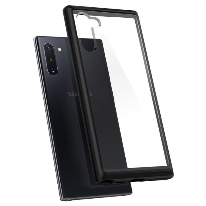 Husa Plastic - TPU Spigen Ultra Hybrid pentru Samsung Galaxy Note 10 N970 / Samsung Galaxy Note 10 5G N971, Neagra - Transparenta 628CS27376