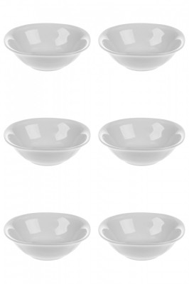 Set boluri, 6 piese, 445 ml, Portelan, Alb fildes foto