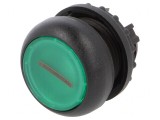 Comutator acționat prin apăsare 22mm verde IP67