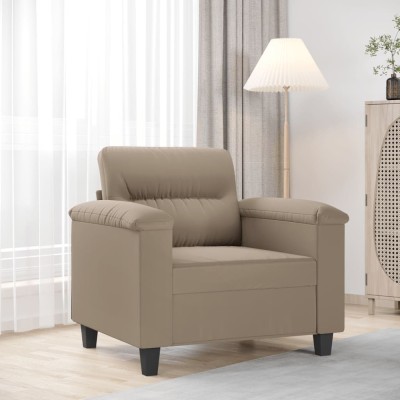 vidaXL Fotoliu canapea, gri taupe, 60 cm, textil microfibră 359549 foto