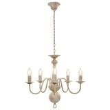 Cumpara ieftin Candelabru antichizat, alb, becuri E14 x 5