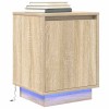 VidaXL Noptiera cu lumini LED Stejar Sonoma 38x34x50 cm 861269