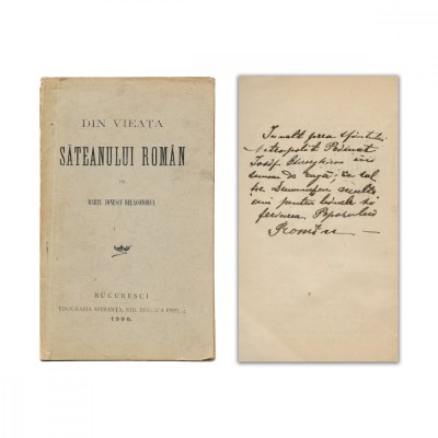 Marin Ionescu-Delacotrca, Din viața săteanului rom&amp;acirc;n, cu semnătura autorului și de dedicație pentru mitropolitul primat Iosif Gheorghian foto