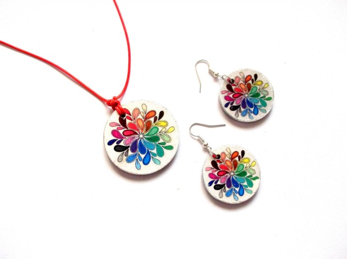 set lemn mandala multicolora 40332