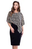 J689 Rochie cu talie inalta si model animal print