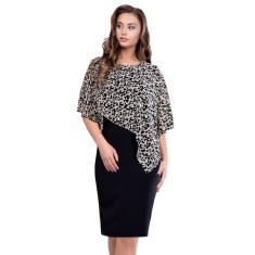 J689 Rochie cu talie inalta si model animal print