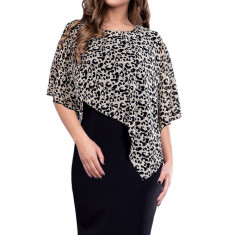 J689 Rochie cu talie inalta si model animal print