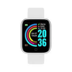 Resigilat Ceas Smartwatch Techstar? Y68, 1.30 inch IPS, Bluetooth 4.0, Monitorizare Puls, Tensiune, Alerte Sedentarism, Hidratare, Alb foto