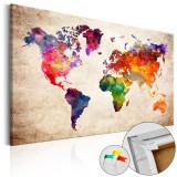 Cumpara ieftin Tablou din plută - Colourful Universe [Cork Map] 120x80 cm