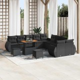 VidaXL Set de canapele pentru grădină 13 pcs Negru 90 x 55 x 71 cm