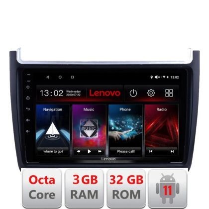 Navigatie VW Polo 2014-2017 D-655 Octa Core cu Android Radio Bluetooth Internet GPS WIFI DSP 3+32 GB 4G KIT-655 LENOVO LITE CarStore Technology