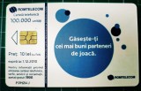Cartela telefonica Romtelecom 10 lei Gaseste-ti cei mai buni parteneri de joaca P2M2WJ 100.000 unitati exp. 01.12.2010 Bule albastre Fotbal de masa