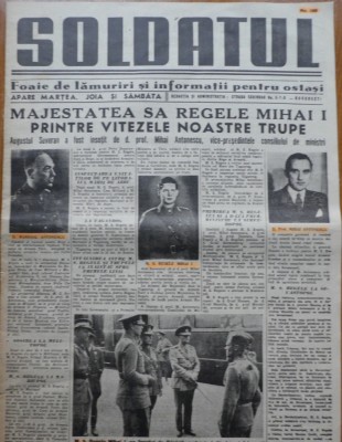 Soldatul, foaie de lamuriri si informatii pentru ostasi, 08.08.1942, Antonescu foto