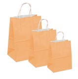 Pungi albe, colorate 100% piersica - 25X14X30 -100 BUC.