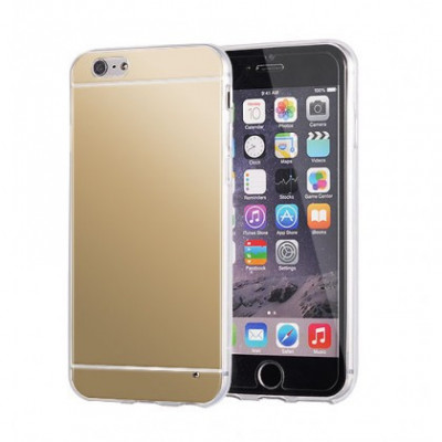 Husa Silicon Ultra Slim Mirro Apple Iphone 6/6s Gold foto