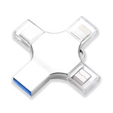 Cumpara ieftin Stick memorie multifunctional 4 in 1 SpectrumPoint&reg;, Capacitate 128 GB, compatibil Android si USB Type-C, argintiu