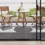 VidaXL Plăci pardoseală, 10 buc., gri, 30x30 cm, lemn masiv de acacia