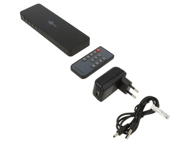 Switch HDMI 2.0 HDCP 2.2 Negru cu 4 Intrări HDMI și Intrare DC