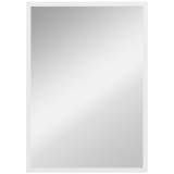 HOMCOM Oglinda de perete dreptunghiulara 40x60 cm sticla MDF alba cu carlige