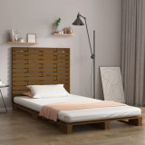 Tăblie de pat pentru perete, maro miere, 146x3x91,5 cm lemn pin, vidaXL