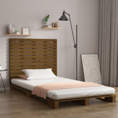 Tăblie de pat pentru perete, maro miere, 146x3x91,5 cm lemn pin foto